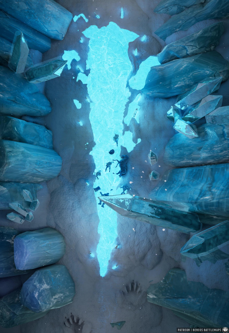 Path to the White Dragon's Lair | [Animated Battlemap] [31x45] [100px per Square] [Gridless] [3D Rendered] [OC] | Beneos Battlemaps