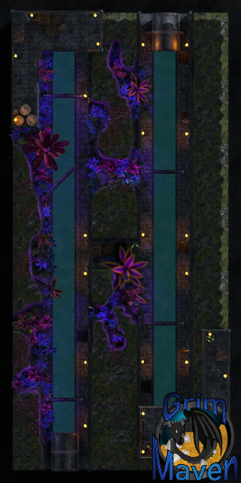 "Sewer Run"(18x38) two level Sewer system map! What happens in the dark, the dank and the dirty?