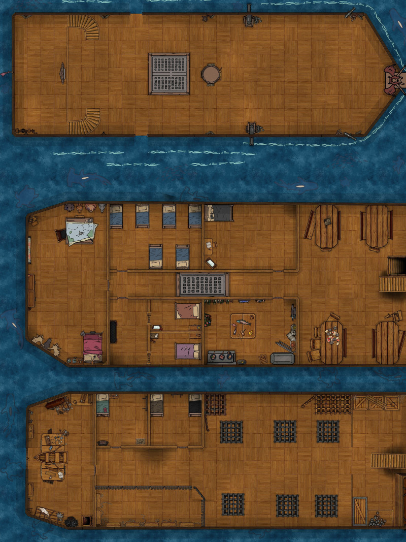 Running a One Piece D&D game, here's a start to some maps