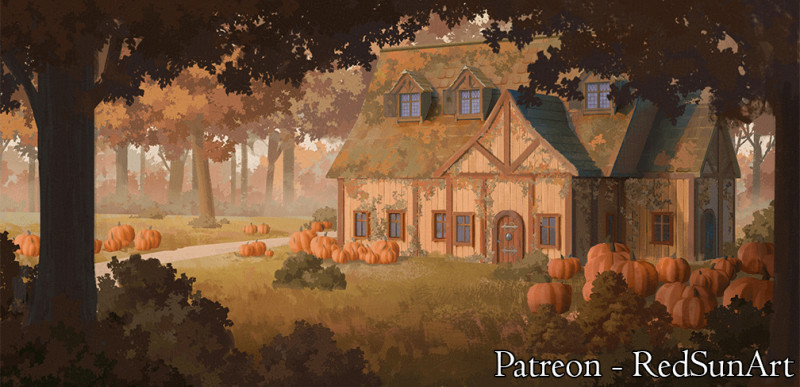 The Autumnal Tavern with Scene Art [84x79]