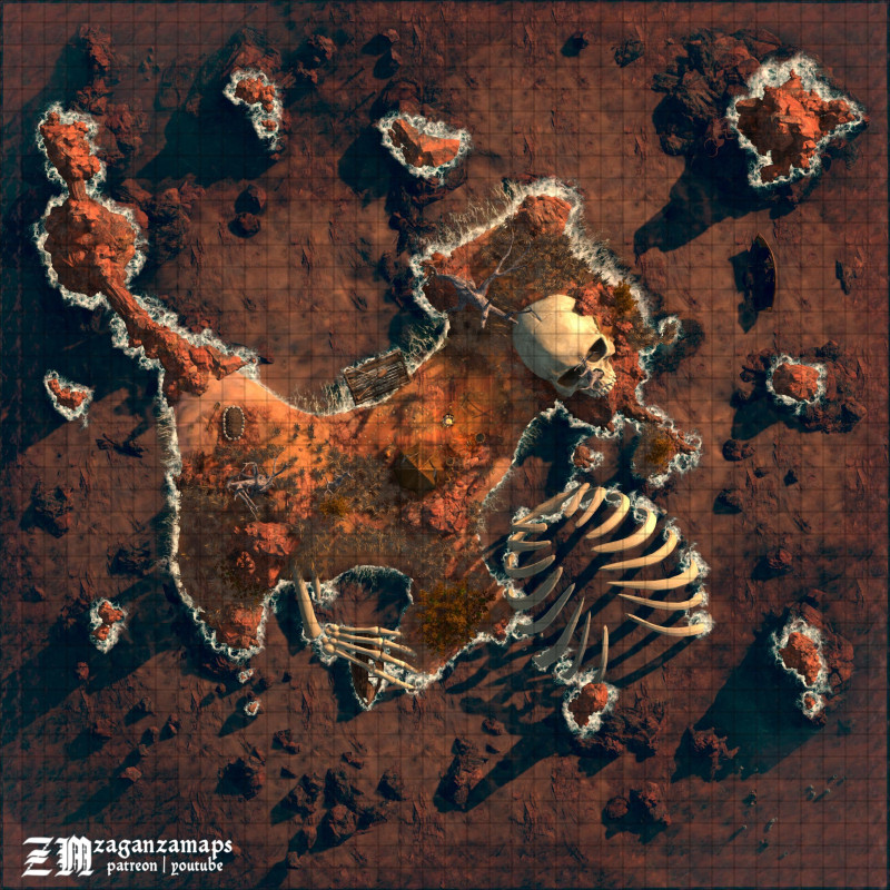 Shipwrecked on Skeleton Island [40x40]