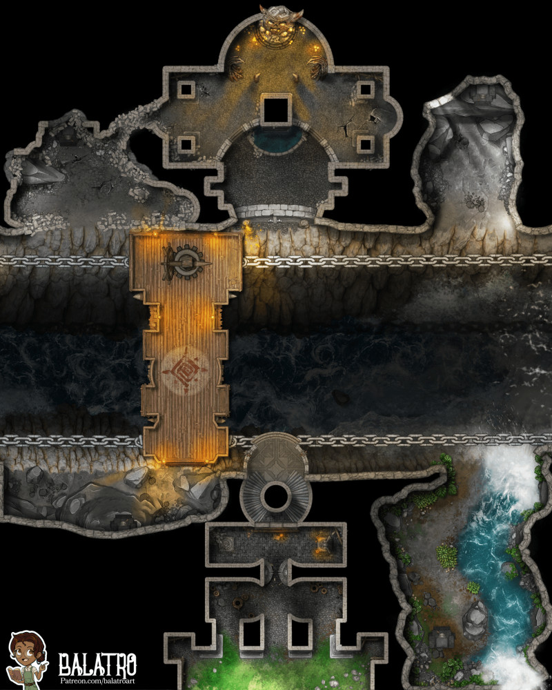 The Shifting Dungeon serves as tomb, temple, and trial all in one. Heroes navigate the bridge across the chasm’s river to prove themselves in the eyes of the ancestors buried there.