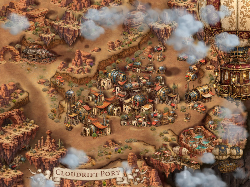 Cloudrift Port - Airship Desert Town