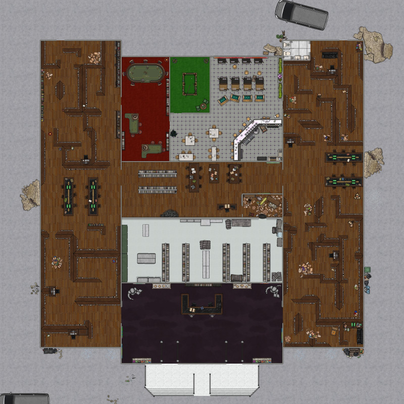 Post-apocalyptic campaign maps [40 maps of varying levels and sizes + Dungeondraft files]