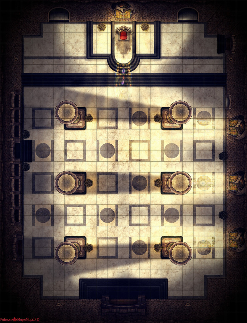 Throne Room - Game Of Thrones inspired by MapleMapsDnD | [Battle Map] [No AI] [OC] [Art]