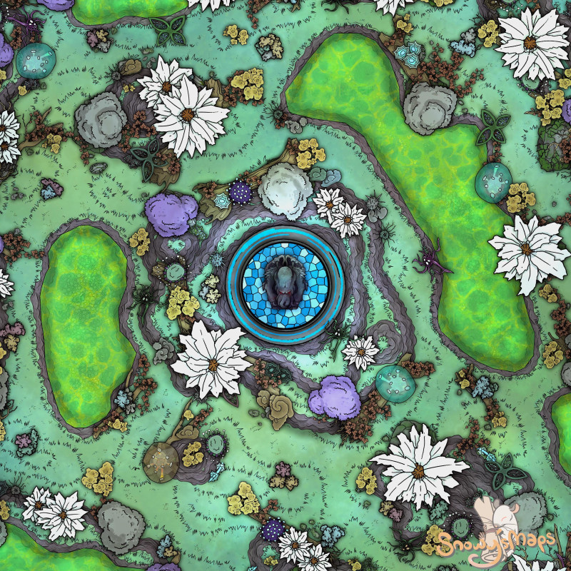 [40x40] Acid Pool Forest With Statue Day