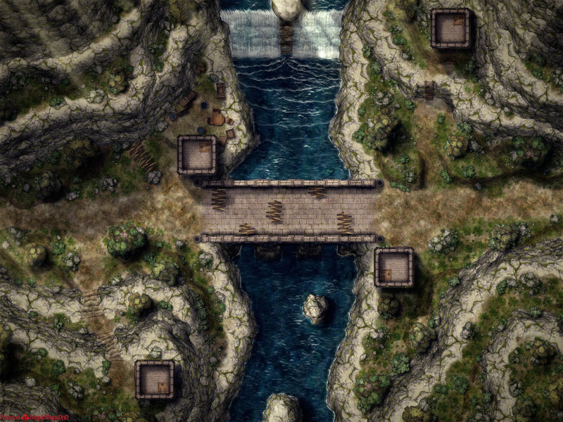 Toll Bridge [40x30] [Battle Map] [No AI] [OC] [Art]