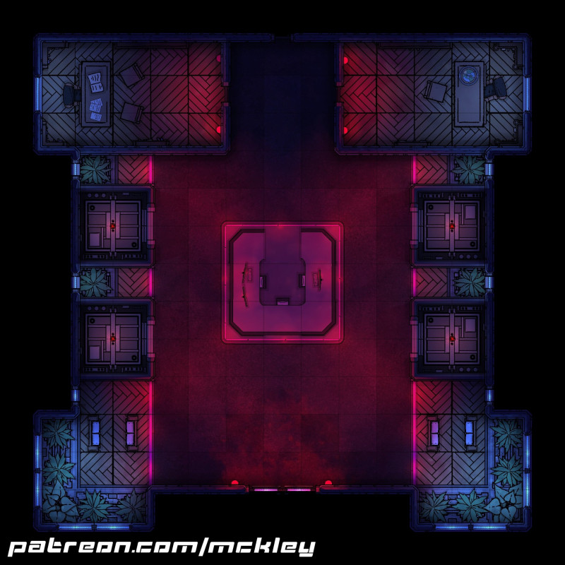 16 Cyberpunk Battlemaps