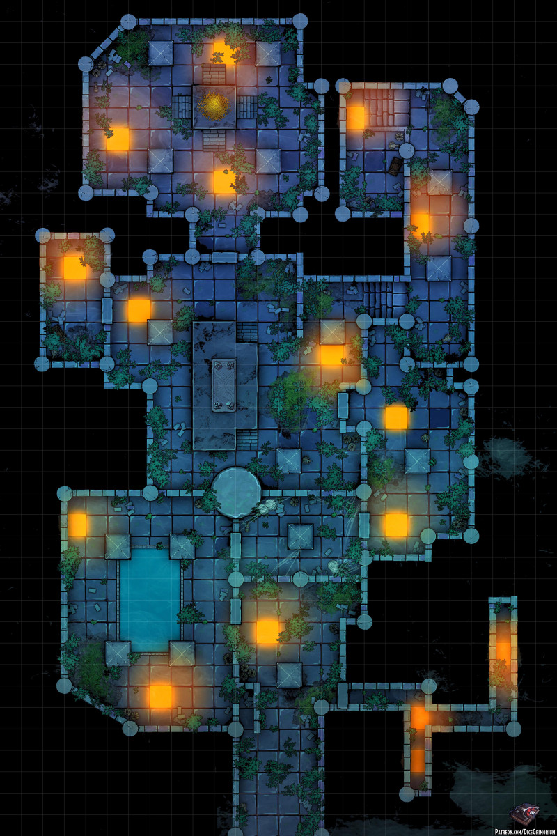 Jungle Dungeon Tomb Battle Map 26x39