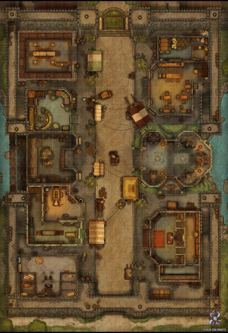 City Entrance Checkpoint Battle Map 26x38