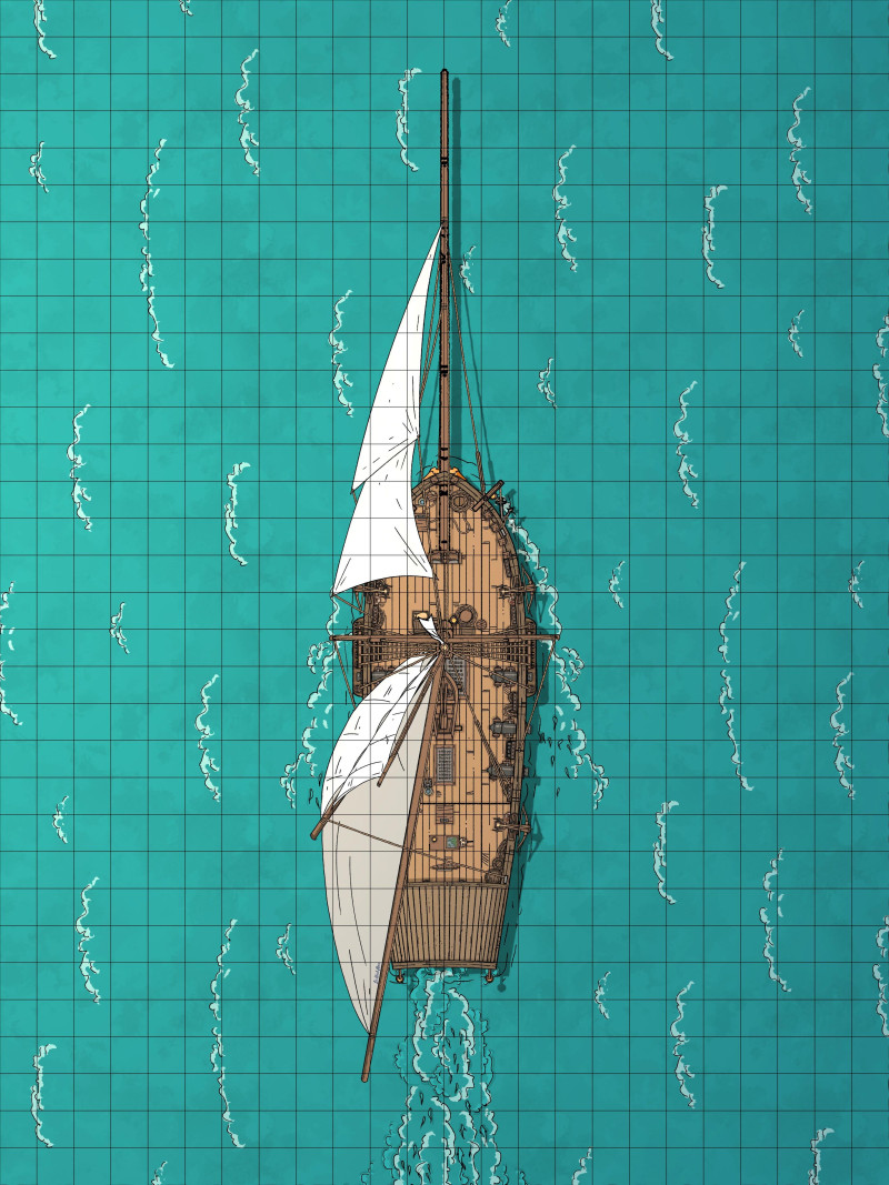 Ship Battlemap, Sloop Mediator (24x32)