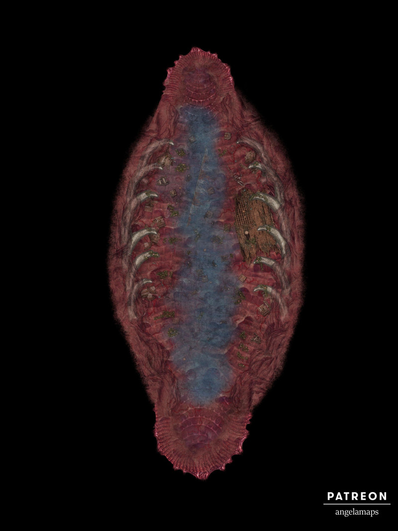 Belly of the Beast  [battlemap] from Angela Maps - 3 versions! [animated] [art]