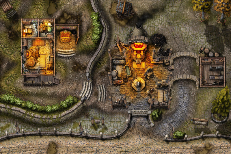 The Dwarven Anvil | Interior & Exterior | 30x20