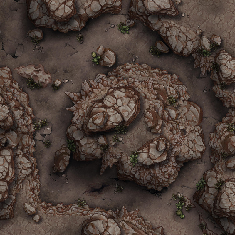 Desert Cliffs [30x30] - 5 variations: cliffs, water, trees, orc camp, temple entrance