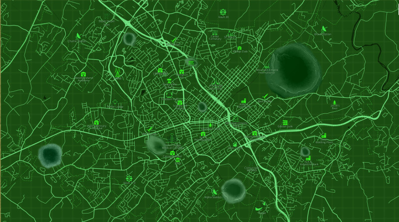 Haynesville, TN Fallout style map of Johnson city