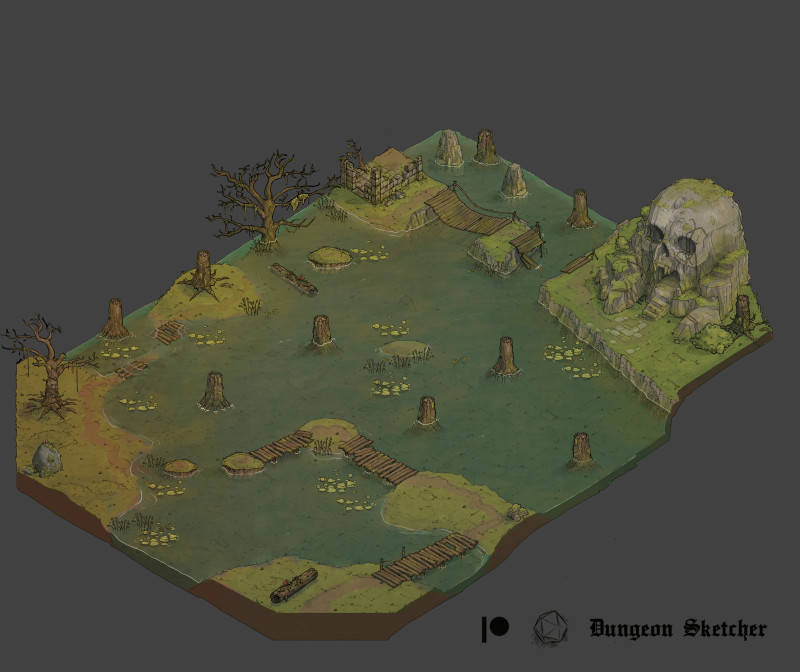 Isometric battlemap bundle for VTT