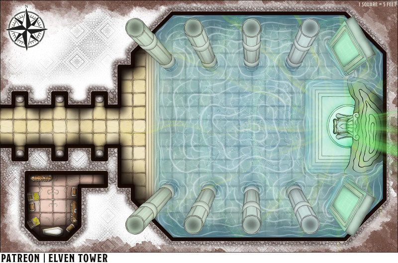 The Throne Room - Encounter Map --- I really like how some assets in top-view maps can show some 3D characteristics and they give the map a whole new look.