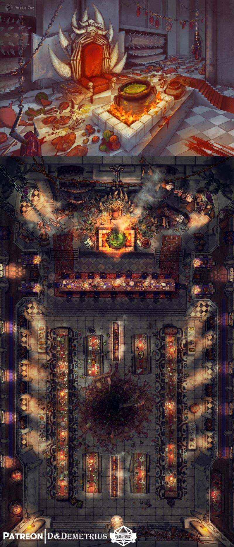 Feasthall of Gluttony [30x50] | Saints of Ruin | Gorvan, Fallen Saint of Gluttony