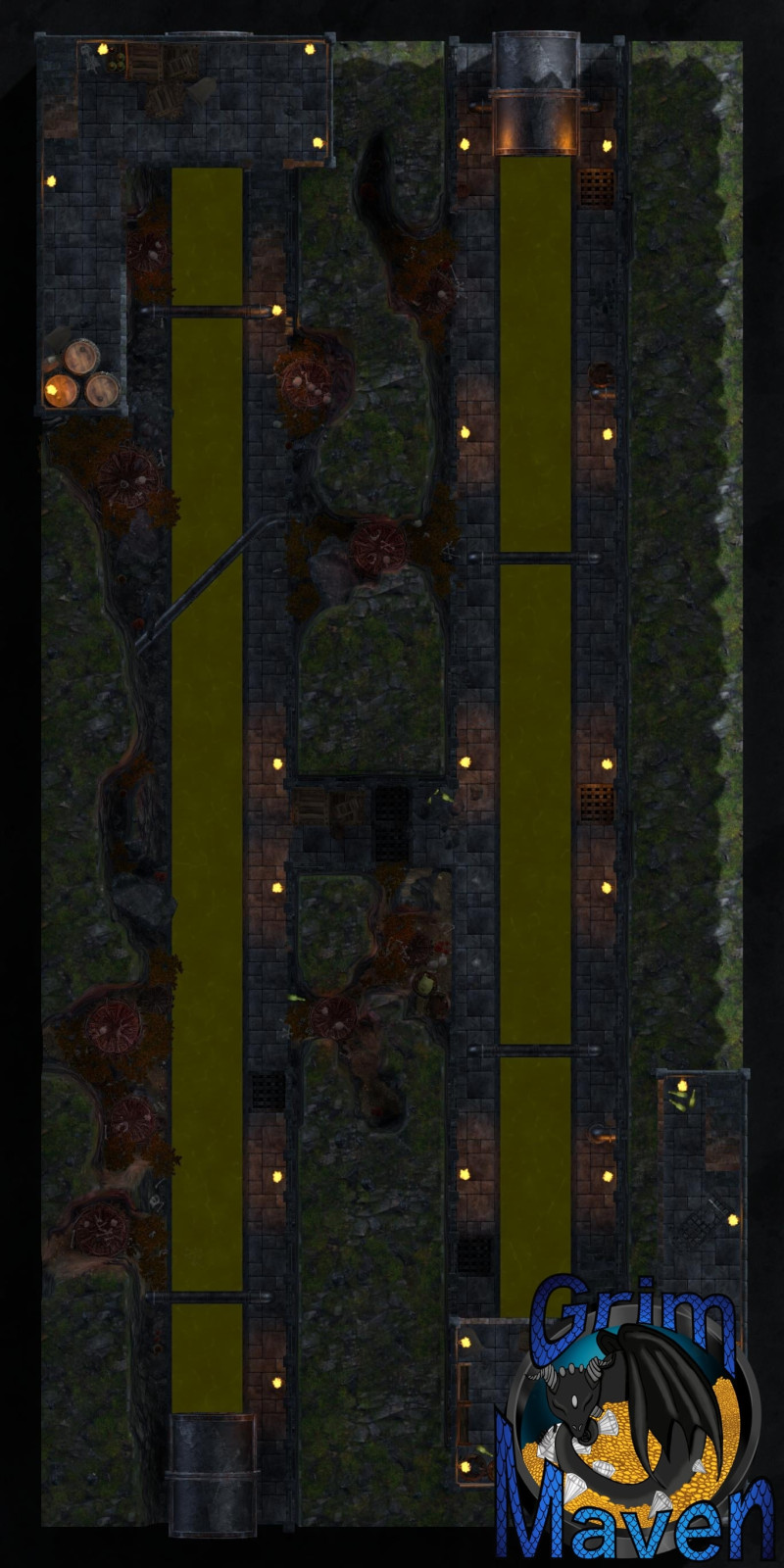 "Sewer Run"(18x38) two level Sewer system map! What happens in the dark, the dank and the dirty?