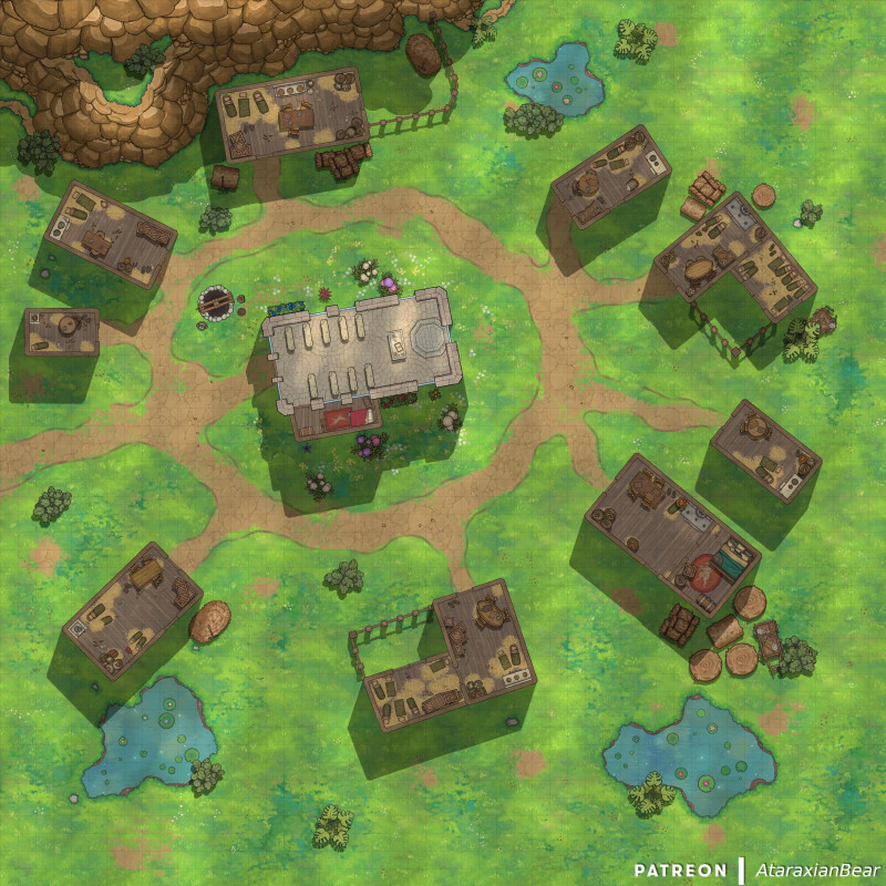 The Winding Valley: A hand-drawn region map and six matching battlemaps made in DD