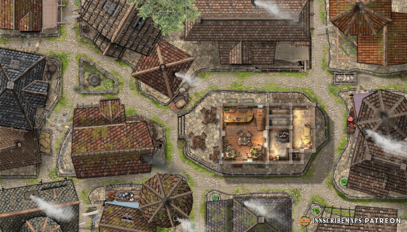 Need a last-minute town inn for your next session? Here is a free, 3-story map of a Smiling Fox Inn. [OC]
