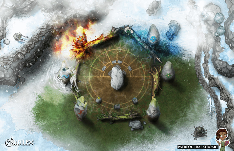 The Wytchwyd coven believed in two additional elements hidden beyond the known, Blood and Shadow. No one believed them until they completed their stone henge ritual and made the unseen-seen.
