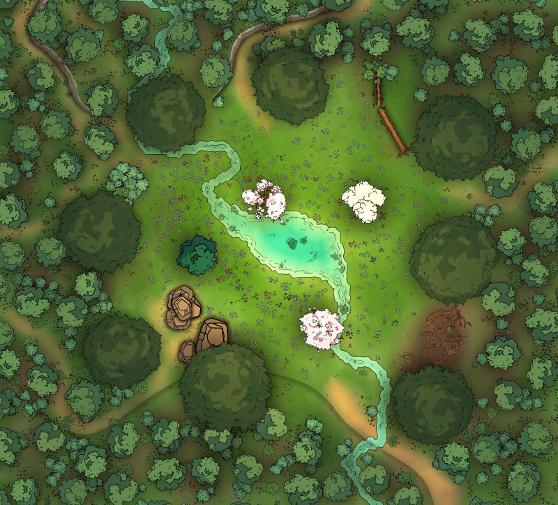 [OC] Unicorn Glade [42x38] - FREE Map Pack (10 Variants) + One-Shot Adventure [EN & UA]