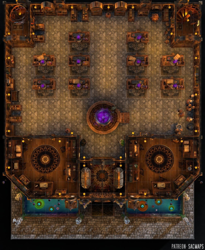 Your party needs a break. Here an educational establishment for them to gatecrash with a hearty 'Hi, fellow kids!' STUDENT WIZARD HALLS (18x22 Multilevel, free day & night maps plus hundreds more!)