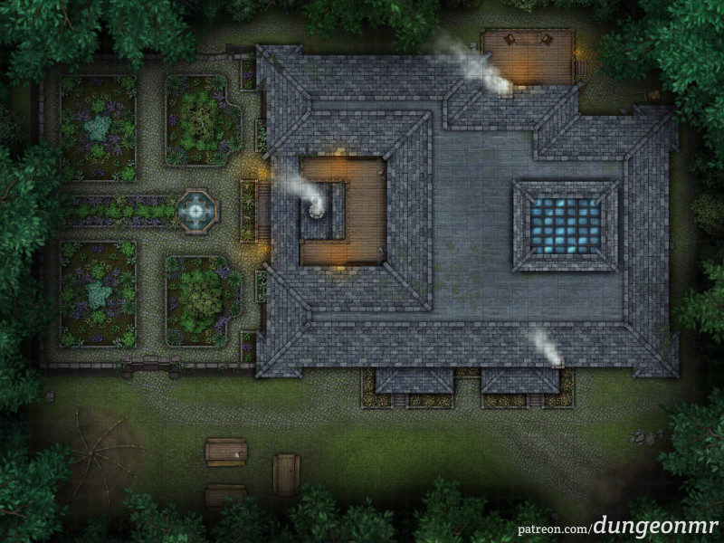 Aencar's Manor - Haunted Manor Battle Map (48x36)