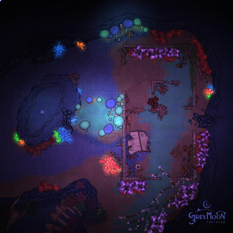 Underdark Encounters: Camp Ruins [25x25]