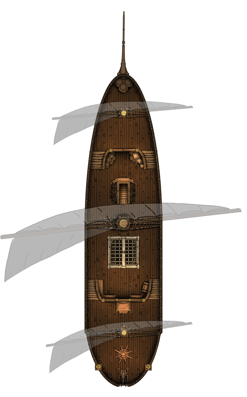 The Evening Gale | Multi-Level Layered Frigate [60 x 40]