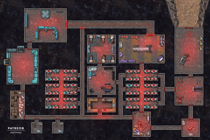 Underground Lair [battlemap] from Angela Maps - 2 versions! [art]