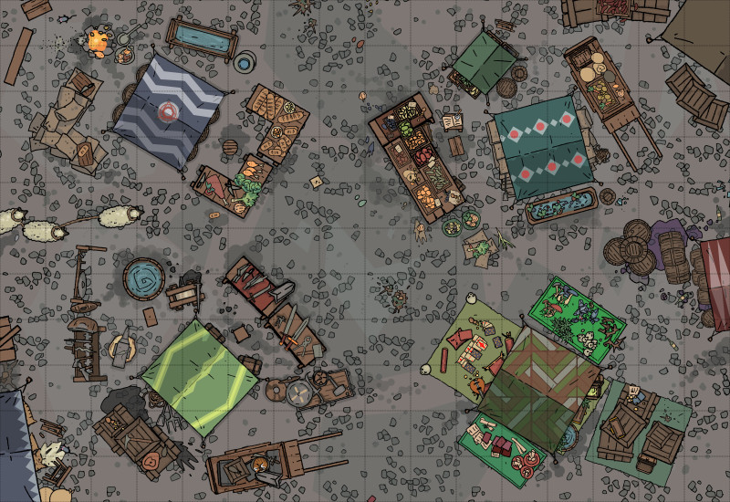 Busy Market [16x11, A3]