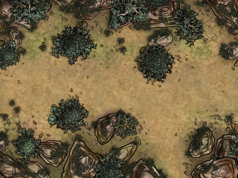 Been playing around with watercolor battlemap style to generate a savannah vibe...
