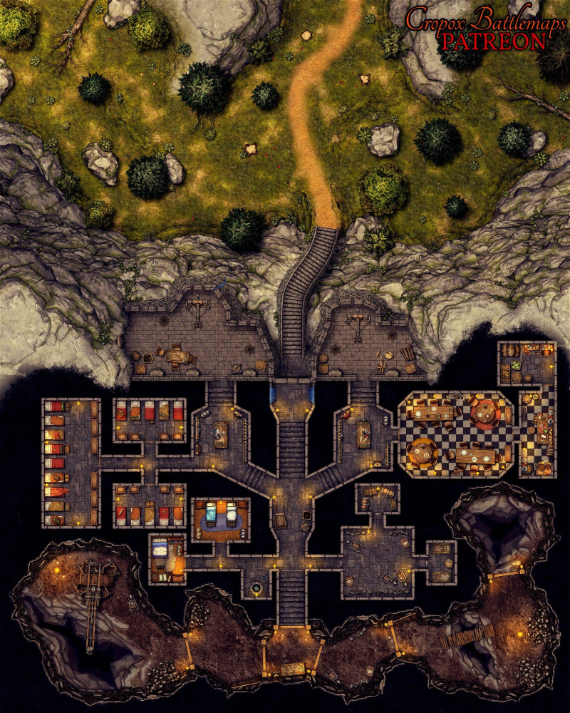 Mountain Mine Fort 40x50 battle map