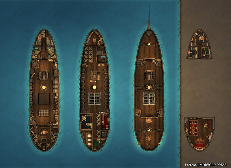 The Evening Gale | Multi-Level Layered Frigate [60 x 40]
