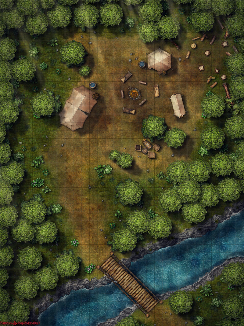 Forest Camp 8 Variants [30x40] [Battle Map] [No AI] [OC] [Art]