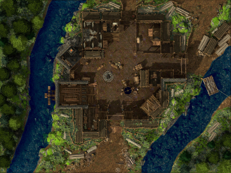 Fortified Logger Camp - day & night, 56x42 (maps + visuals)