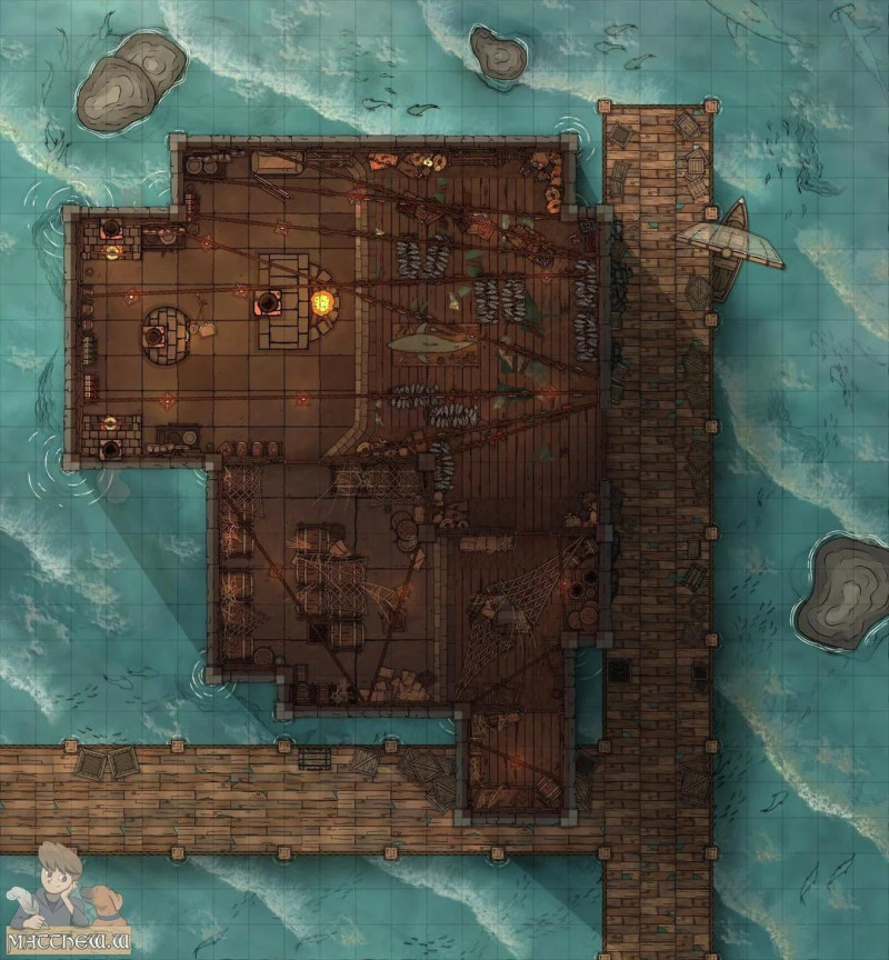 [25x27] The Weary Smokehouse and Scene Art