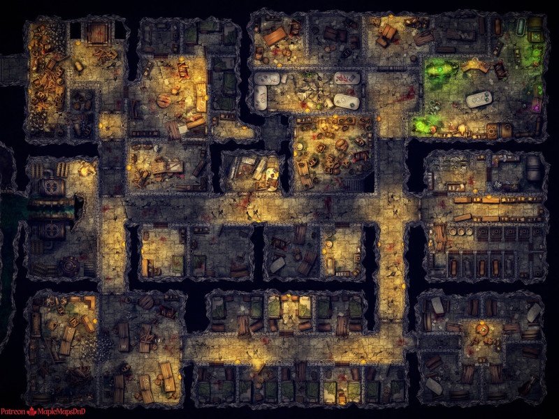 Secret Underground Research Lab (Commissioned Map Pack) by MapleMapsDnD | [Battle Map] [No AI] [OC] [Art]