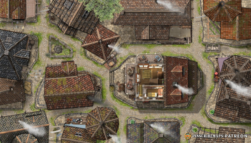 Need a last-minute town inn for your next session? Here is a free, 3-story map of a Smiling Fox Inn. [OC]