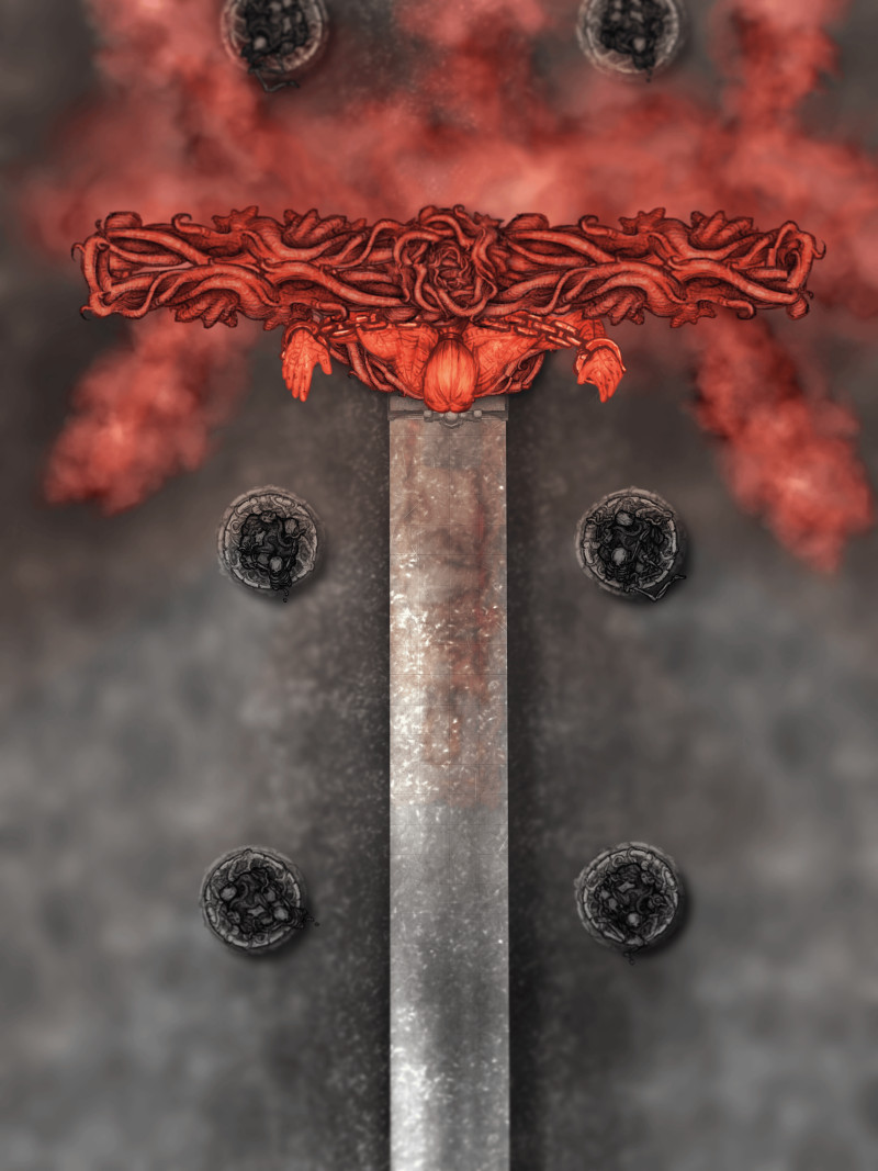 Crucifix of a Crimson God (30x40)