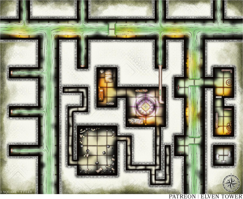 Mystery in the Sewers - Dungeon Map below the big city - (25x20)