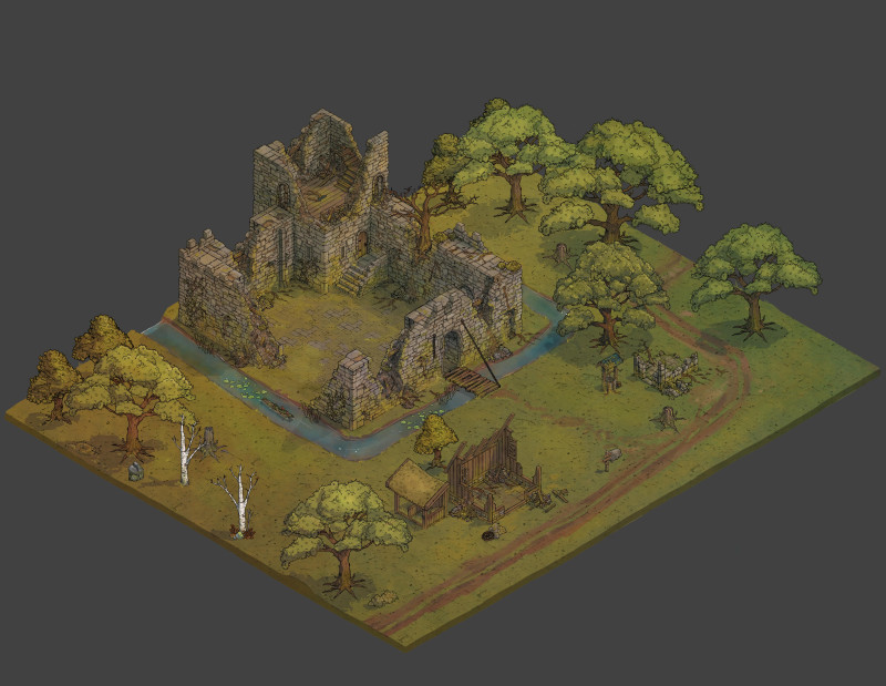 Isometric battlemap bundle for VTT