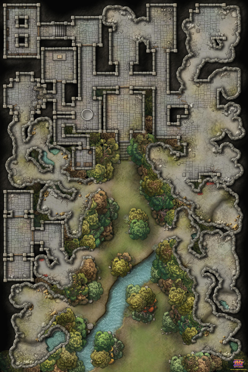 Dungeon cave in the woods [OC] [60 x 40] [Free]
