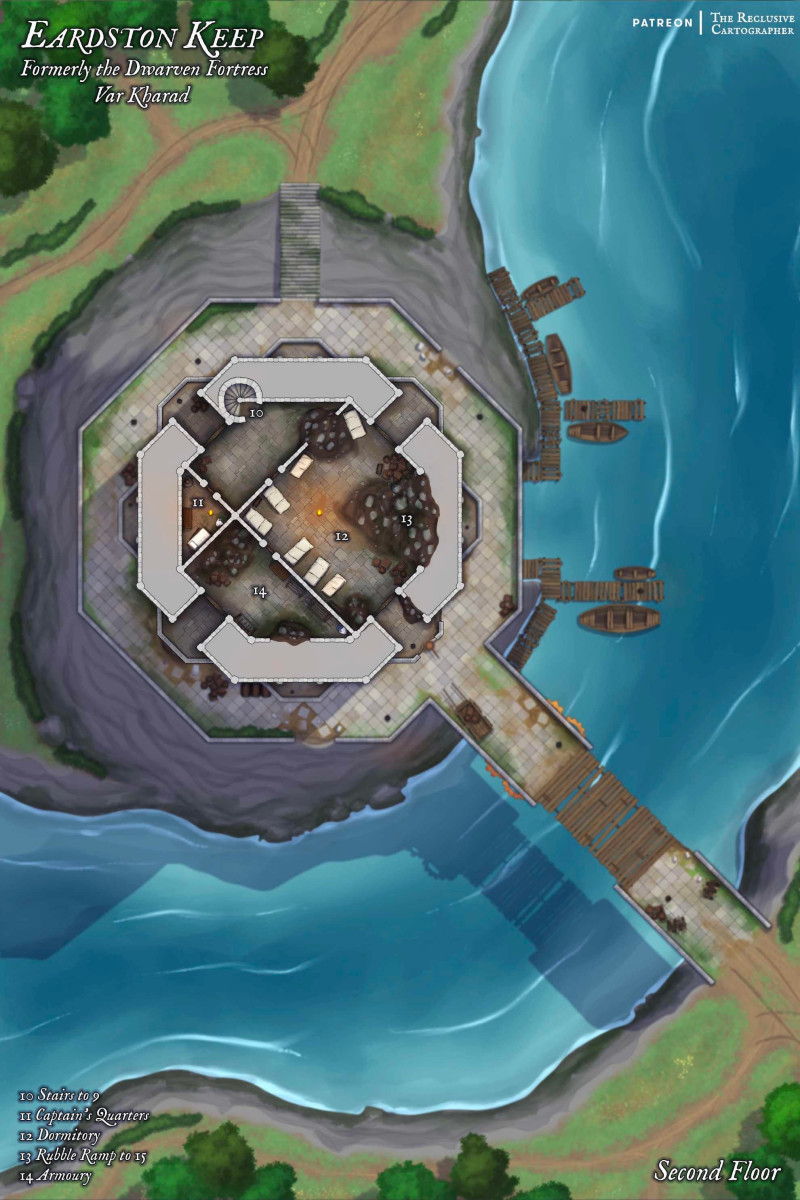Eardston Keep - 40x60 - Dungeon Map - RC  - 5 Levels