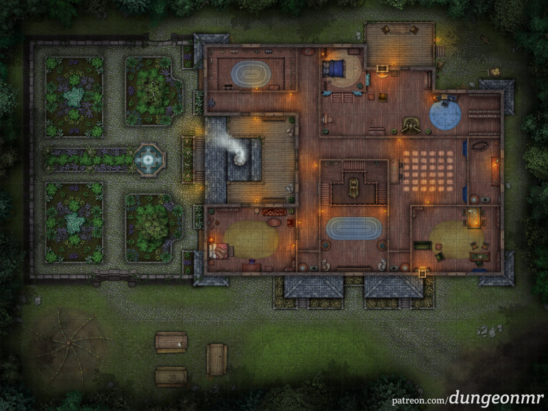 Aencar's Manor - Haunted Manor Battle Map (48x36)