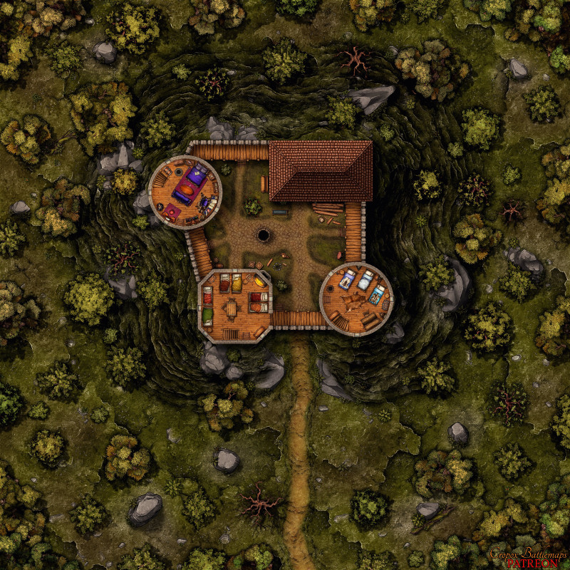 Hilltop Fort 40x40 battle map