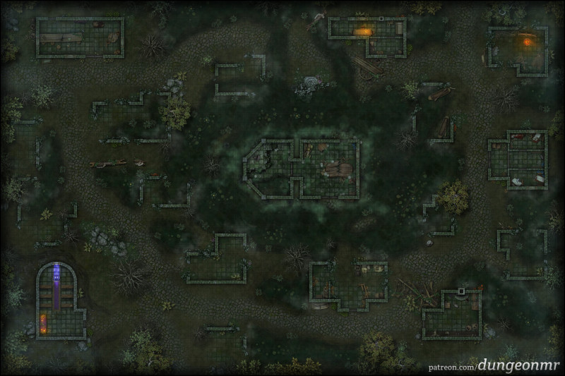 Bellforth — Thundertree Reimagined | Ruined Settlement Map | Lost Mines of Barovia (60x40)