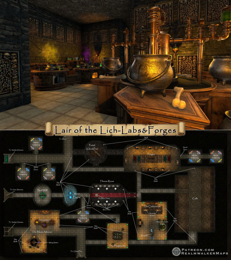Lair of the Lich-Labs & Forges (52x29)